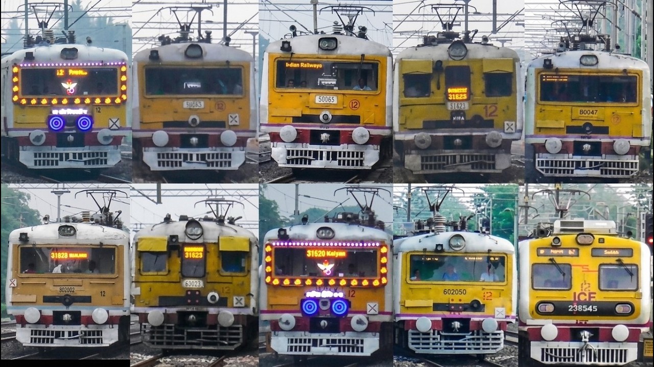 [11 in 1] Amazing multicolored EMU Local Trains at Palta Stn! High Speed WAP-4 Express & MEMU Train!