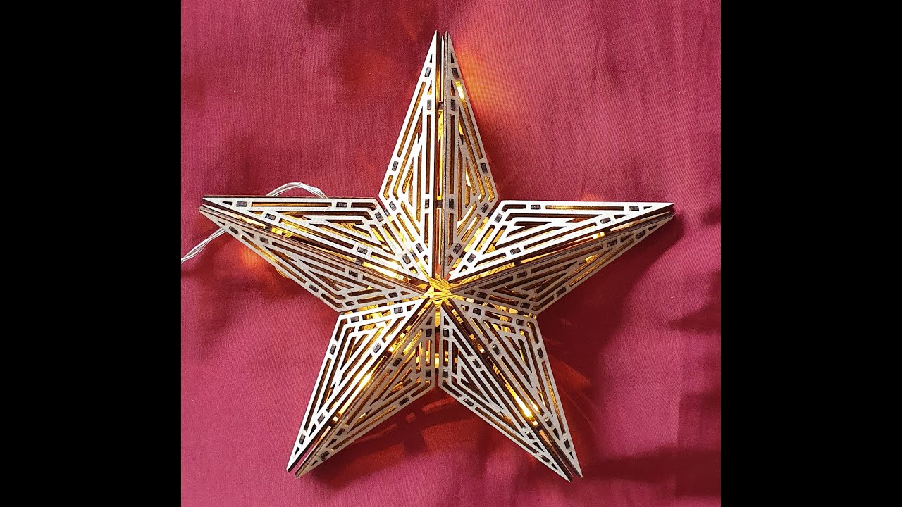3D Stern aus 4mm Sperrholz Lasercut