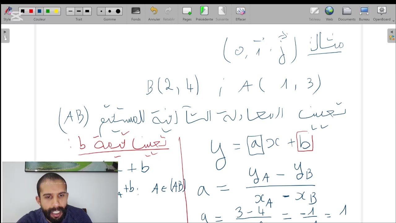 @معادلة مستقيم المستوى  الأولى ثانوي