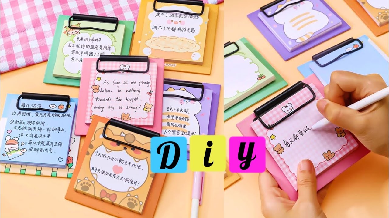 Easy Craft Ideas / How to make mini clip board / paper craft / Kawaii school Supplies