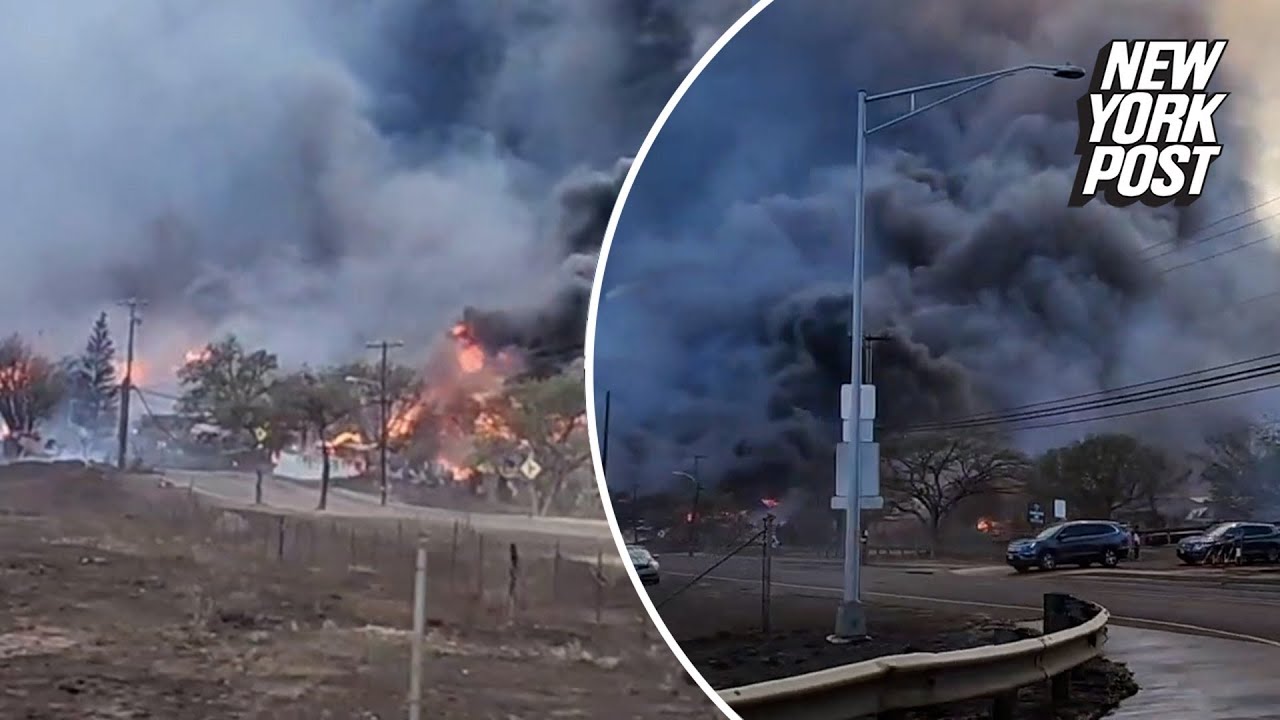 Hawaii wildfires burn homes and force evacuations, while strong winds complicate the fight