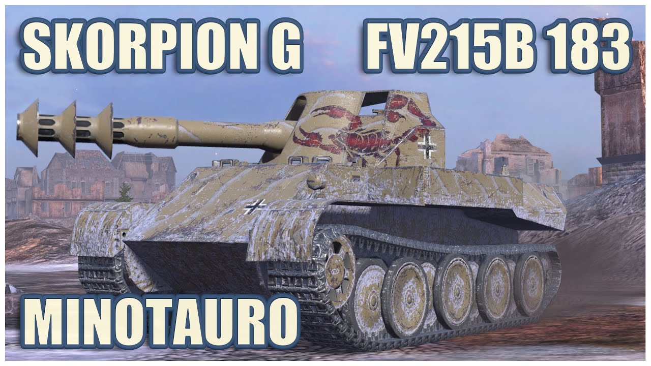 Skorpion G, FV215b 183 & Minotauro • WoT Blitz Gameplay