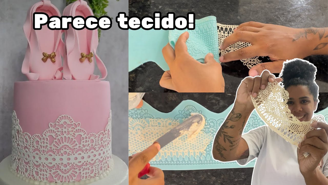 COMO FAZER RENDA COMESTÍVEL FLEXÍVEL PARA BOLOS E DOCES DE FORMA FÁCIL, PRÁTICA E BARATA
