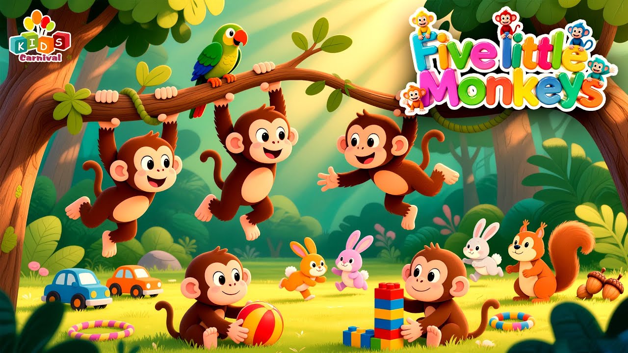 5 Little Monkeys Went Out One Day I Nursery Rhymes For Kids I Play School Songs For Kids