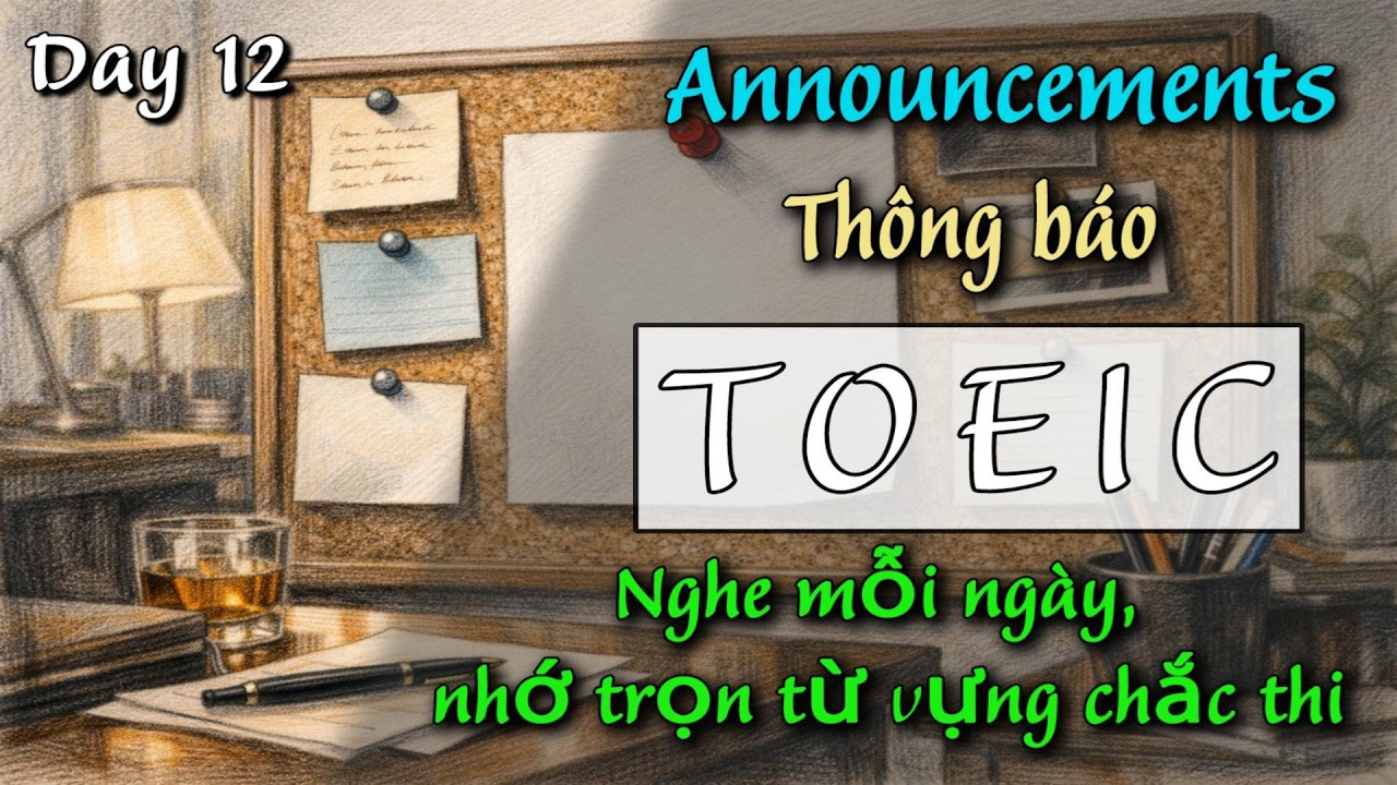 1200 TỪ VỰNG TOEIC  LESSON 12- Announcements 　－ Toeic Vocabulary  Toeic cho người mới bắt đầu
