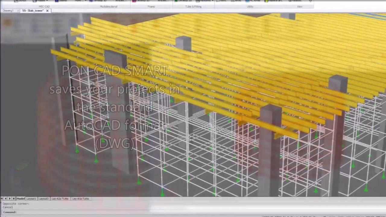 PON CAD SMART Project and Drawing of Scaffolding for maintenance - 2016