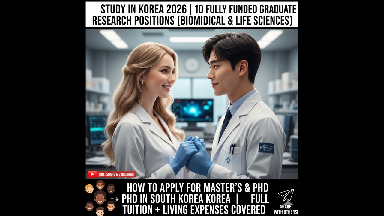 How to Apply for Master’s & PhD in South Korea| Study in Korea 2026 | Fully Funded MS&PhD Positions