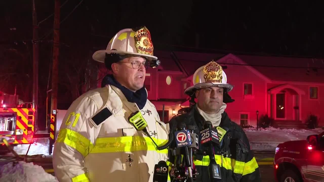 Fire chief gives update after 2 injured in Mass. fire