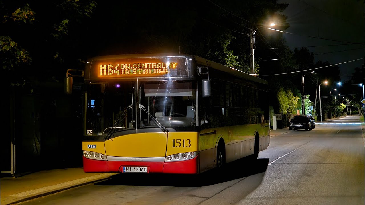 ↯Solaris Urbino 12 III #1513 MZA Warszawa (linia N64)↯ ♪ ZF ♪