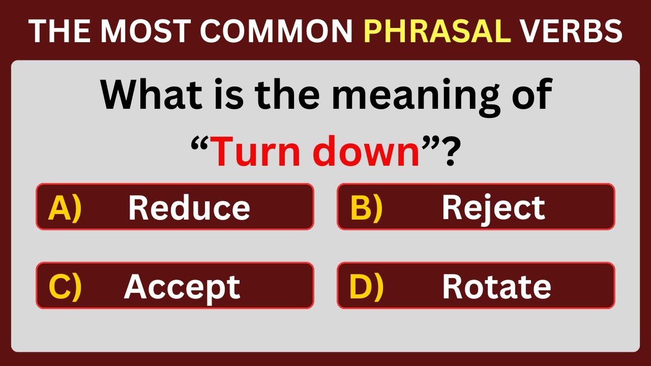 English Phrasal Verbs Quiz | Can You Score 25/25? 96% Cannot! #challenge 1