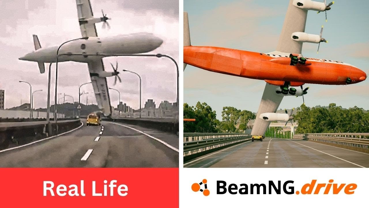 Airplane Crashes Based on Real Life Accidents #3 - Beamng Drive