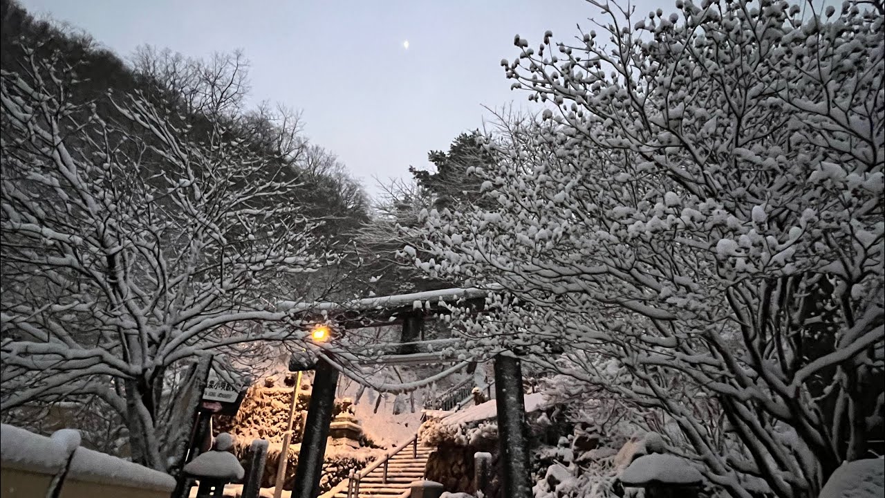 初冬❄️雪の鳴子温泉・早朝散策　2025年12月12日