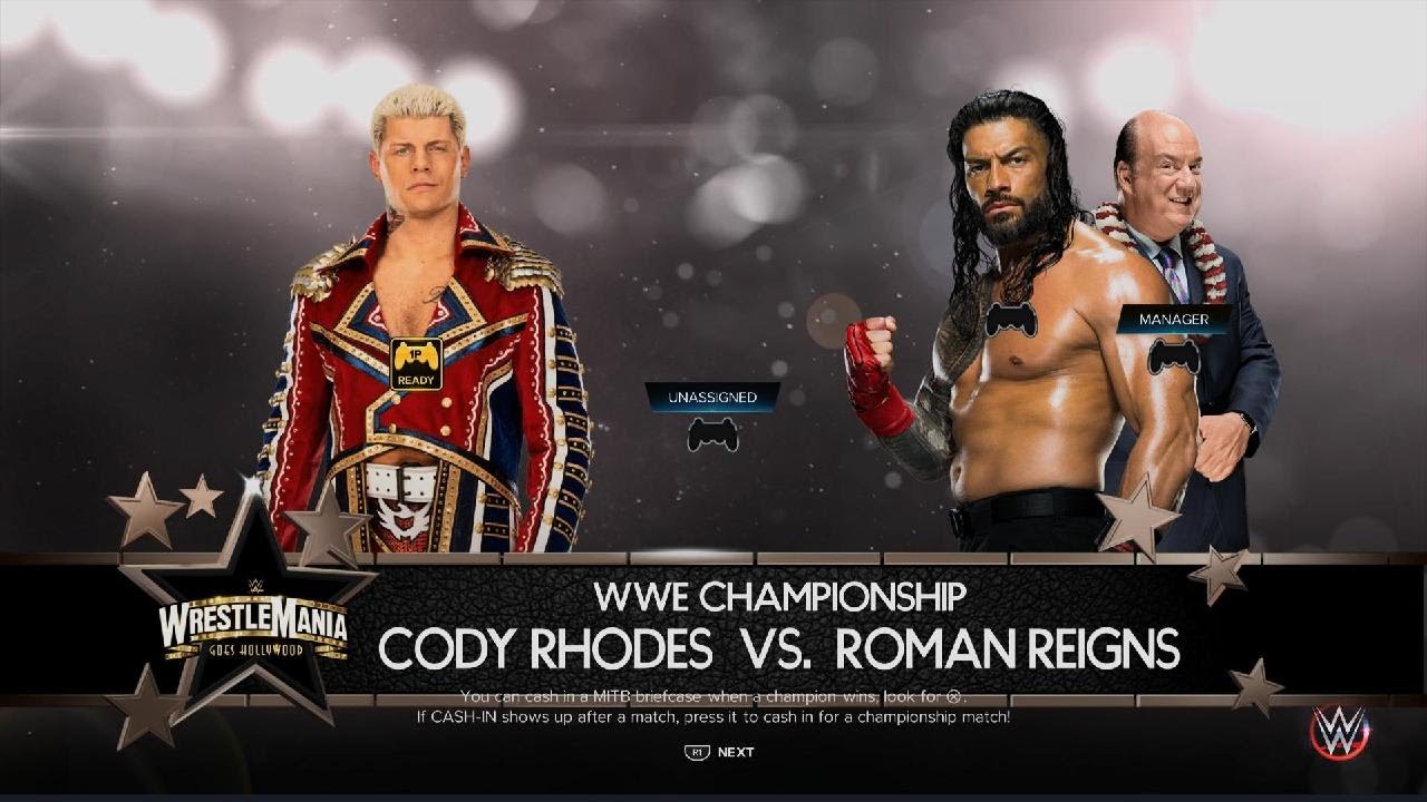 Cody Rhodes vs Roman Reigns wwe championship