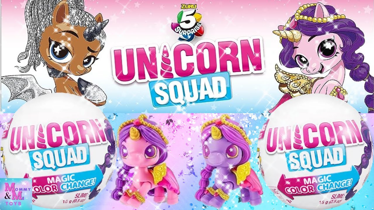 5 Surprise Unicorn Squad toy MAGIC color changers unboxing review