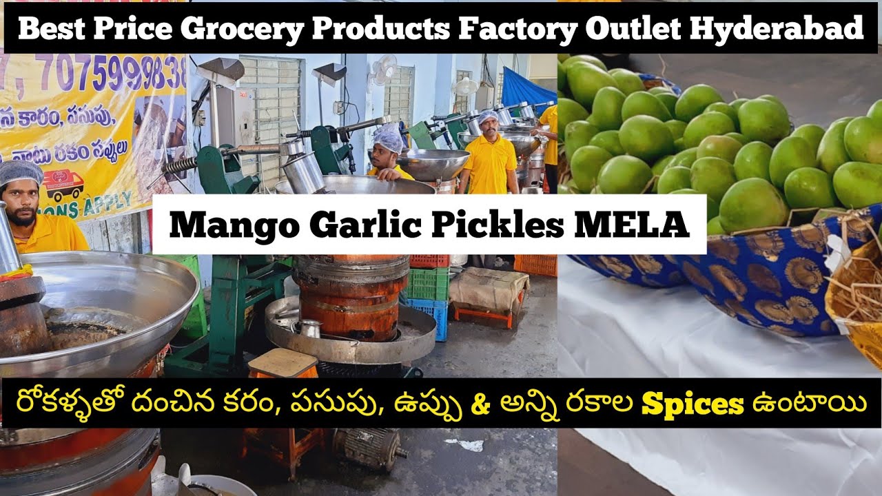 Best Price Mango Garlic Pickles, Premium Quality Spices Oils Groceries From Factory Outlet Hyderabad