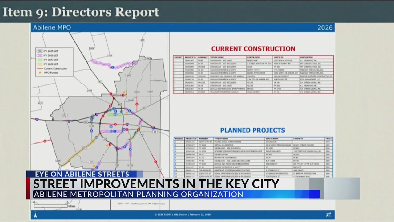 More road construction? Upcoming Abilene projects aim to improve traffic flow & safety