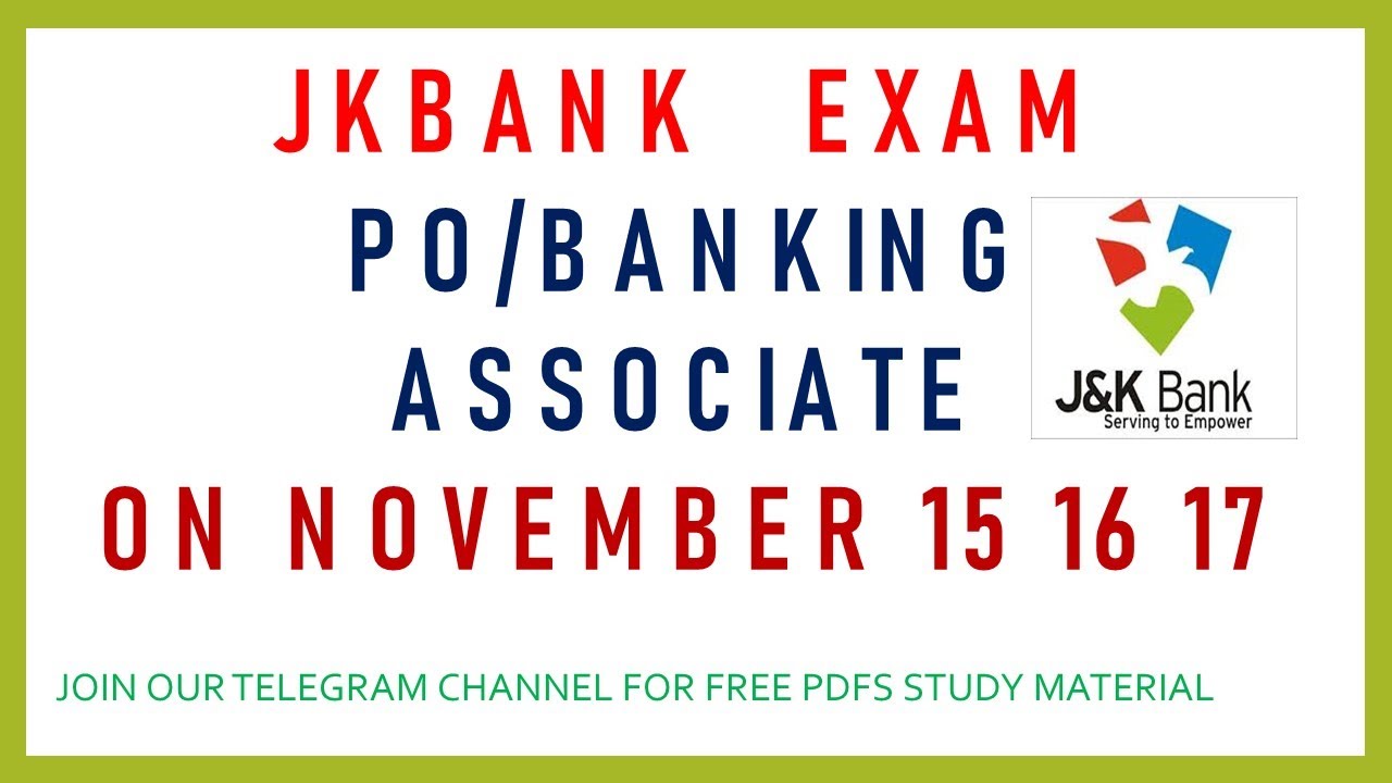 JKBANK EXAM ON 15 16 17 NOVEMBER CALL LETTERS IN 4 DAYS