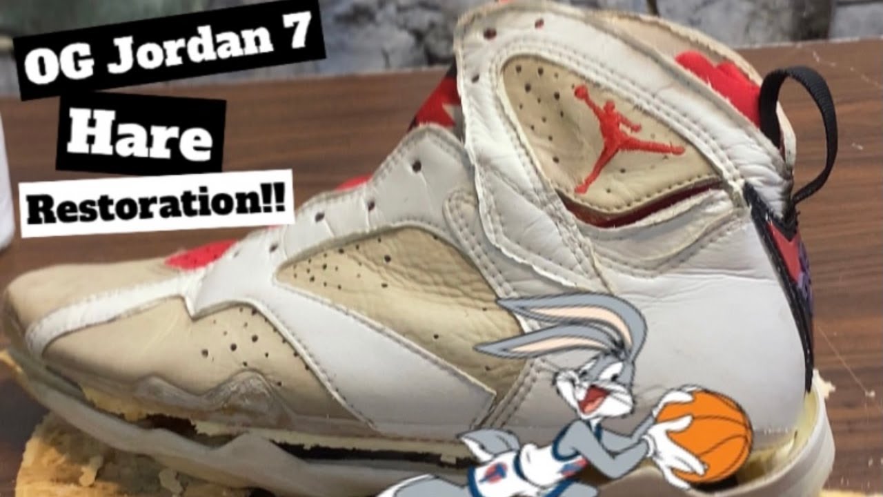 1992 JORDAN 7 'HARE' DOUBLE-RESTORATION!! | @neat_heat23