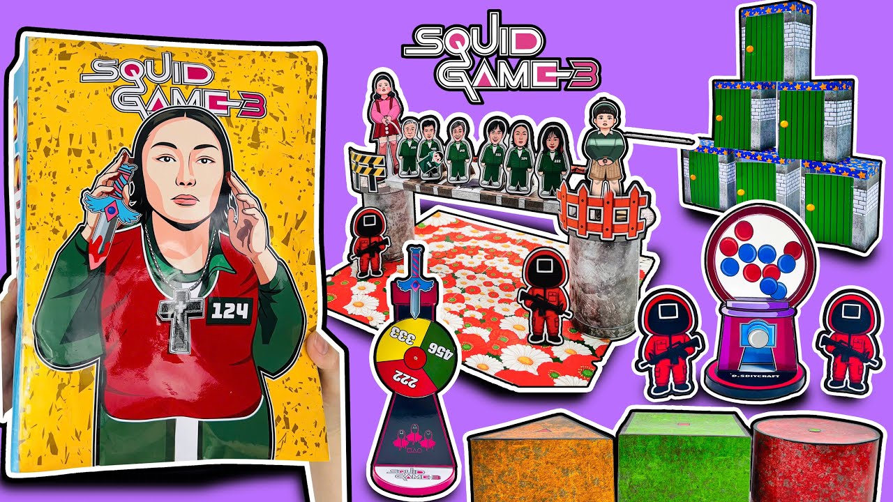 |DIY PAPER|  SQUID GAME 3 GAME BOOK SQUISHY