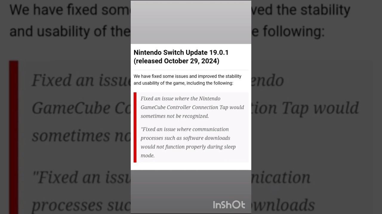 Nintendo Switch update system 19.0.1 #nintendo #switch #update