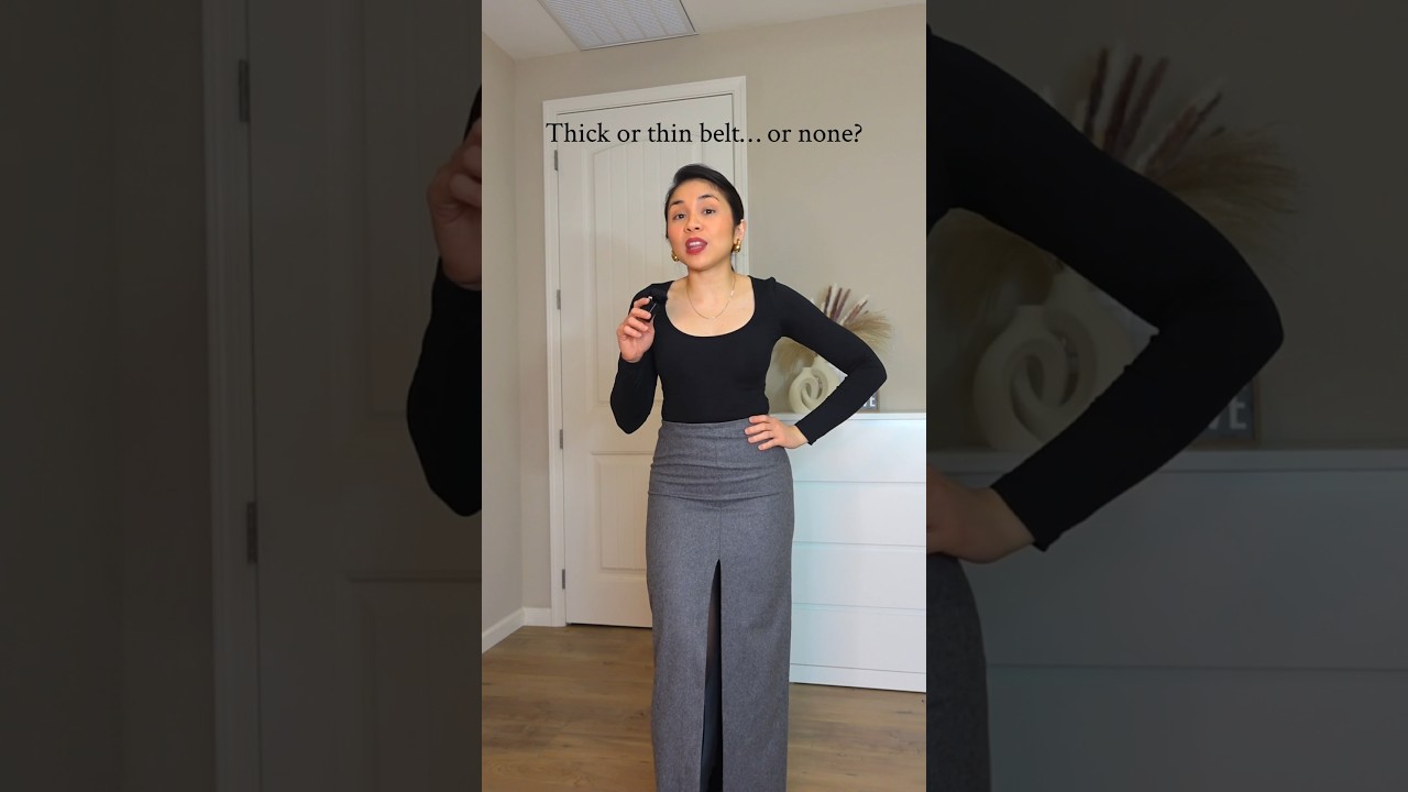 Thick or thin belt?..or none? 🤔 #fashionshorts #fashionvideos #fashioninspiration #styleinspo
