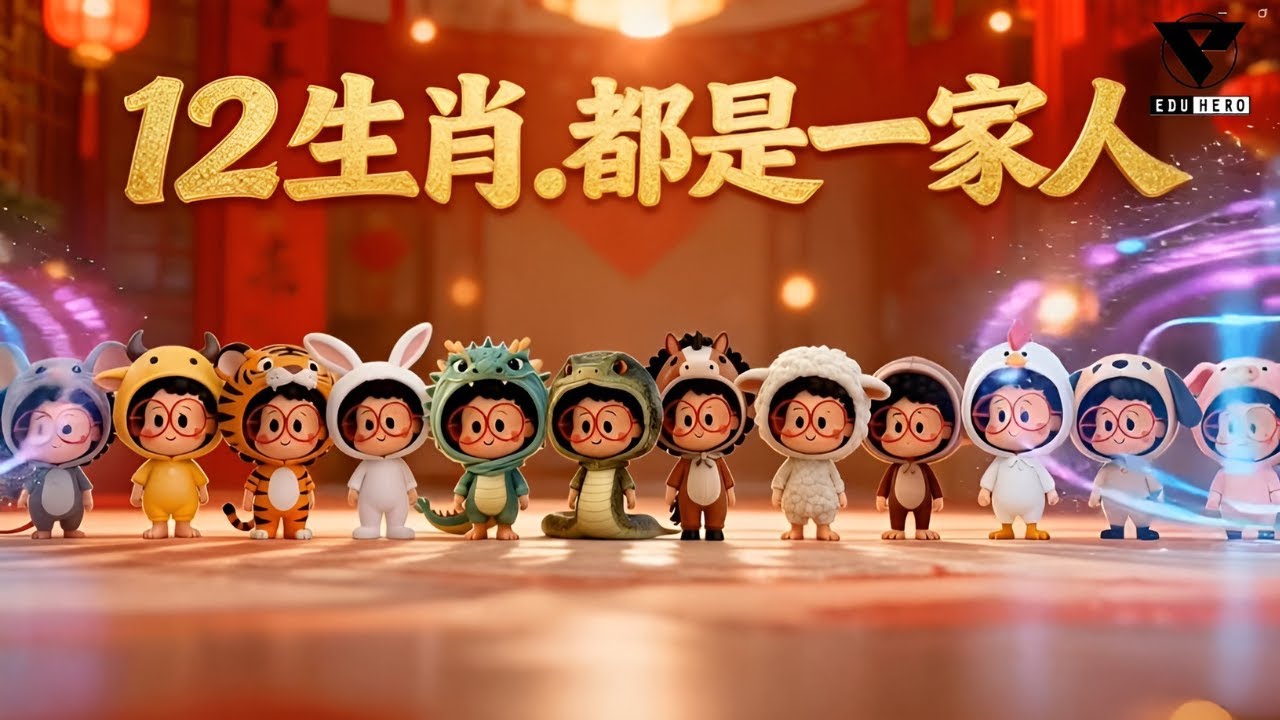 2026全马首个儿童新年歌《12生肖都是一家人》 ft.小课、十二生肖 OFFICIAL MV