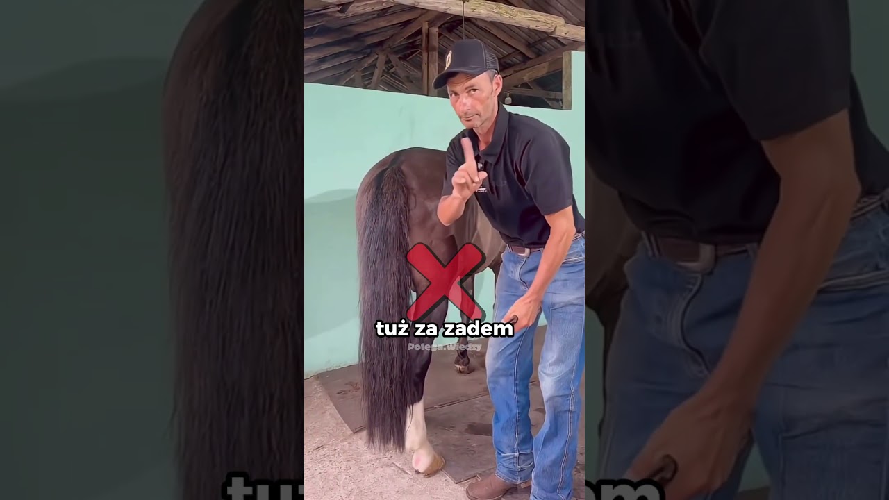 NIGDY nie stawaj bezpośrednio za koniem! ⚠️