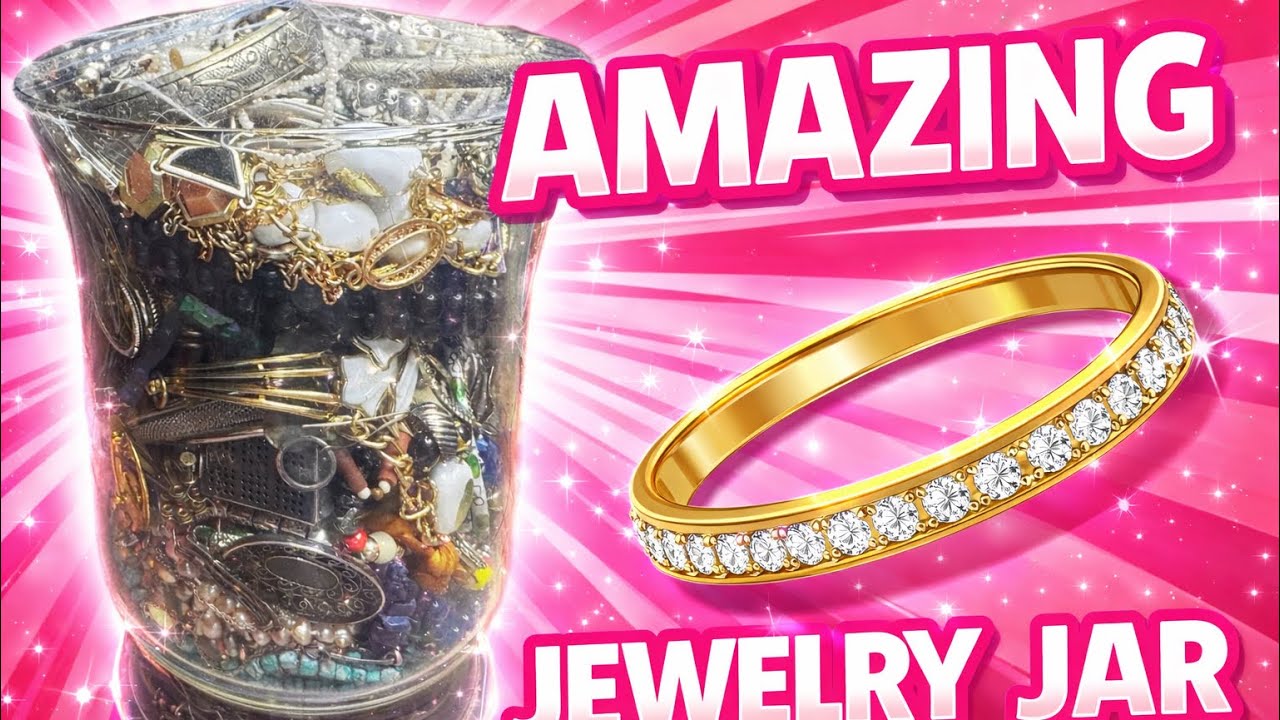 Insane Jewelry Jar! Diamond Bangle , Gold , Diamonds and BUGs 🪲 ?!? #jewelry #mystery #jewelryjar 
