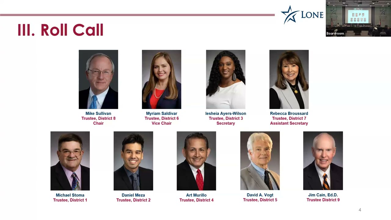 Lone Star College Board of Trustees Meeting, November 6, 2025