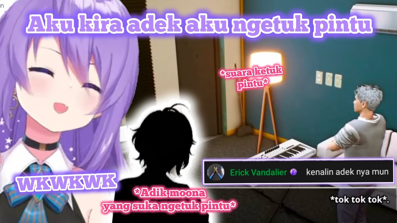 Ngakaknya Moona kegocek sama suara di game sampai cek pintu studio sendiri [Hololive ID Clips]