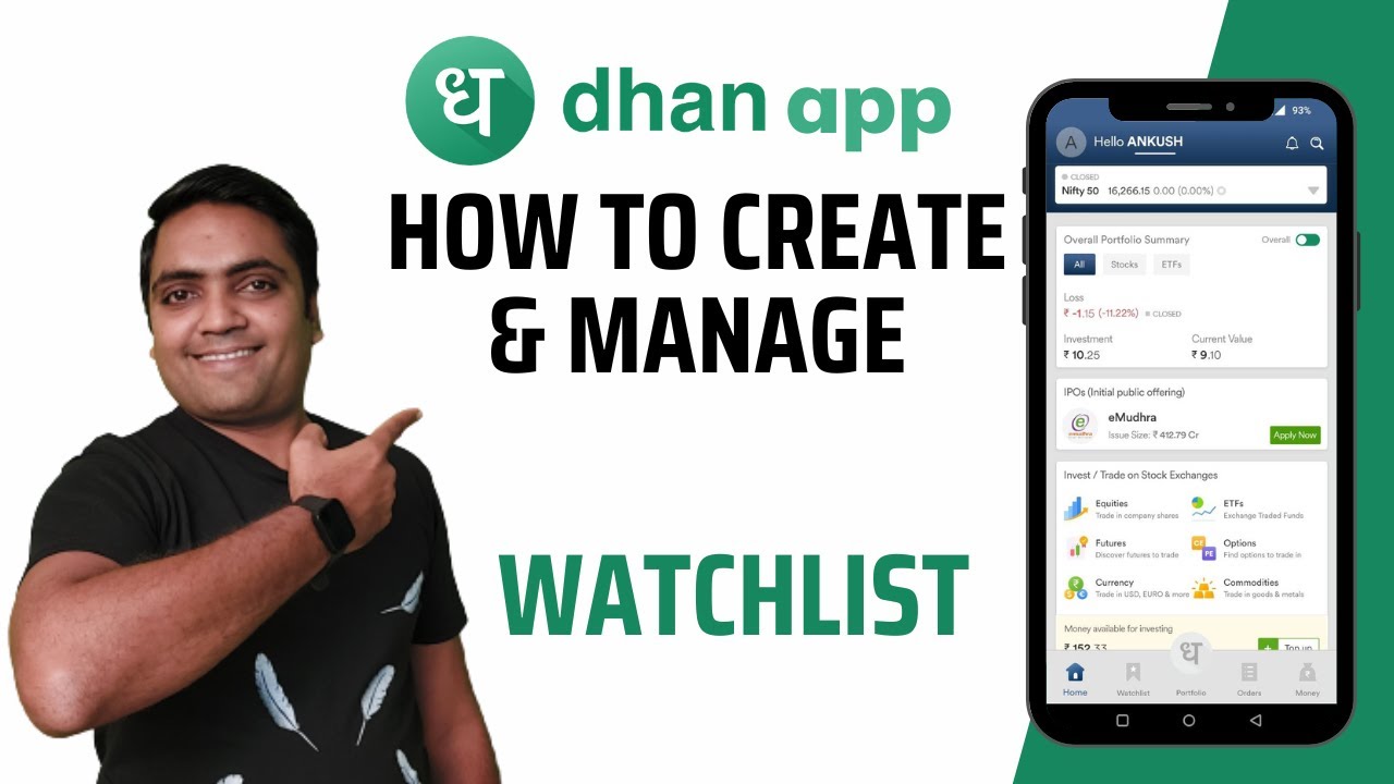 How to create and manage watchlist on Dhan app | Dhan series | Tech with Ankush