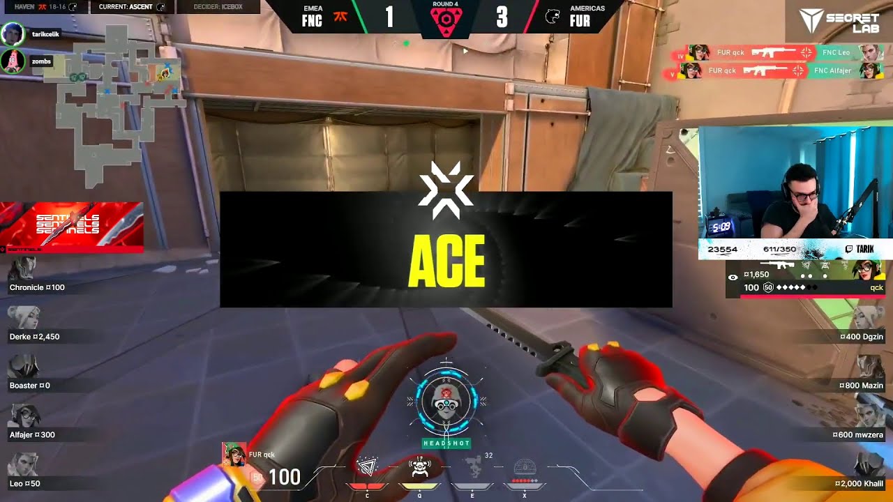 Tarik's reaction to Furia qck's ACE in VCT | FUR vs FNC | VCT 2023 LOCK//IN