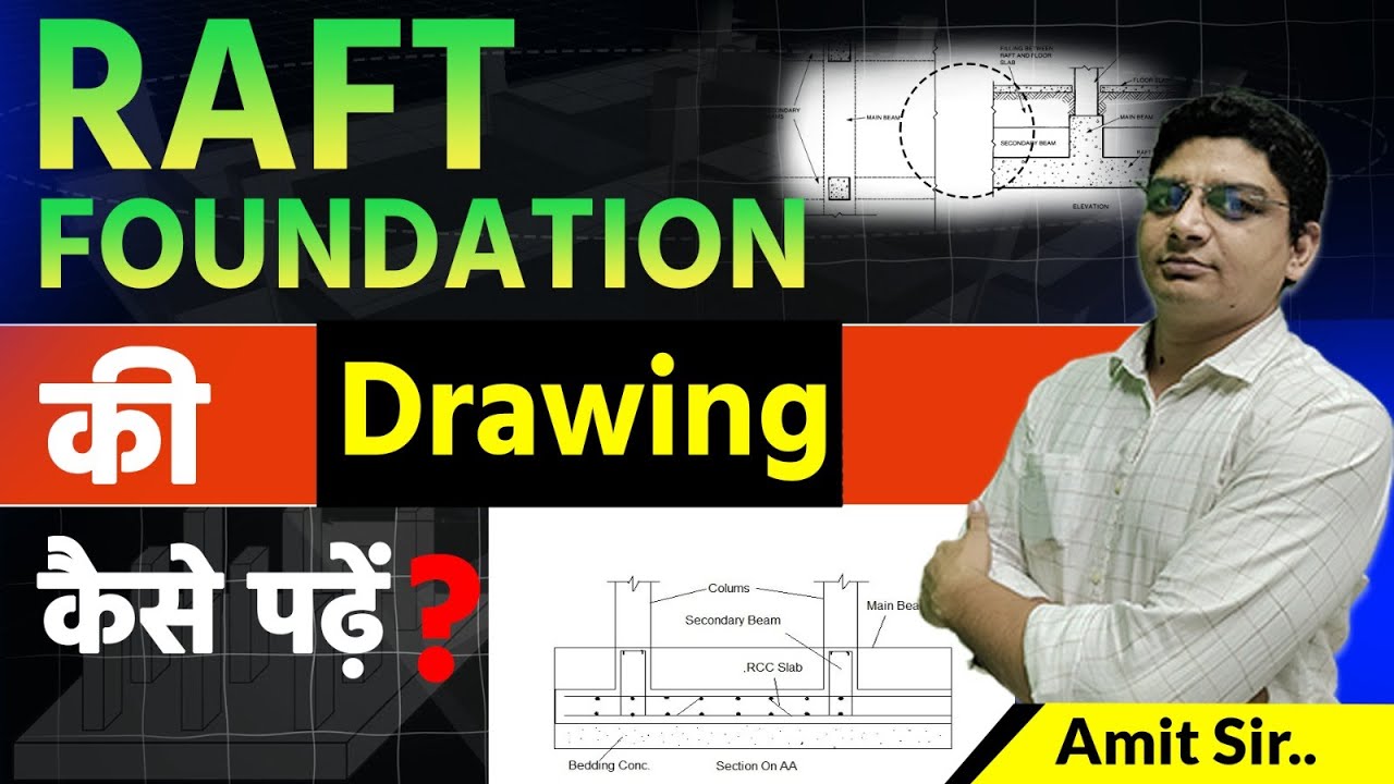 How to Read Raft Foundation Drawing | How to read Building Construction Drawings