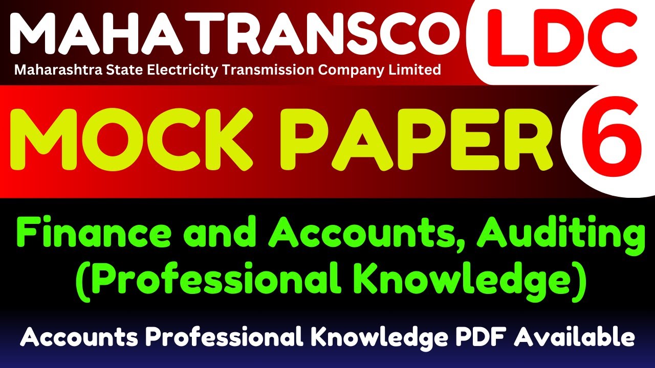 Mahatransco LDC Account Mock Test 2025 | Mscb ldc Account Mock Test | Mahagenco LDC Account Mock MCQ
