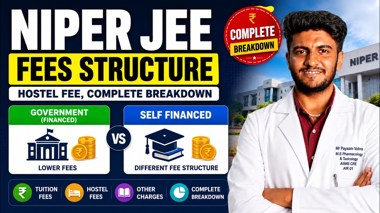 NIPER JEE 2026 Fees Structure Explained | Funded vs Self-Financed Courses  Hostel Complete Breakdown