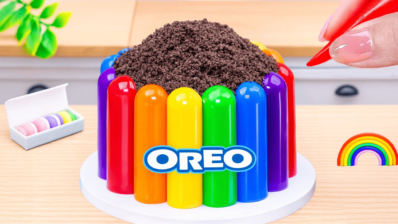 Mini Rainbow Cake With Chocolate🌈How to Make Ultimate Rainbow Oreo Cake❤️HT Mini Cakes
