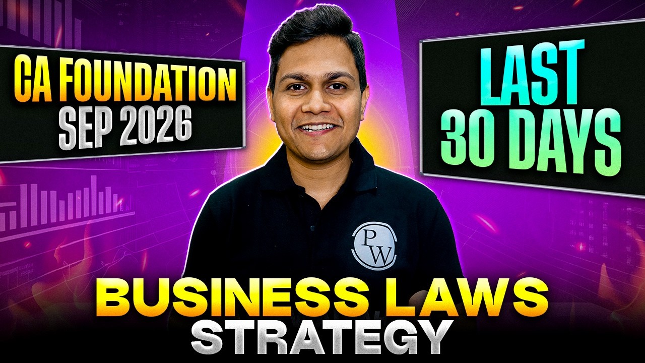 CA Foundation Business Laws Last 30 Days Master Strategy 🔥By CA Nikesh Agrawal