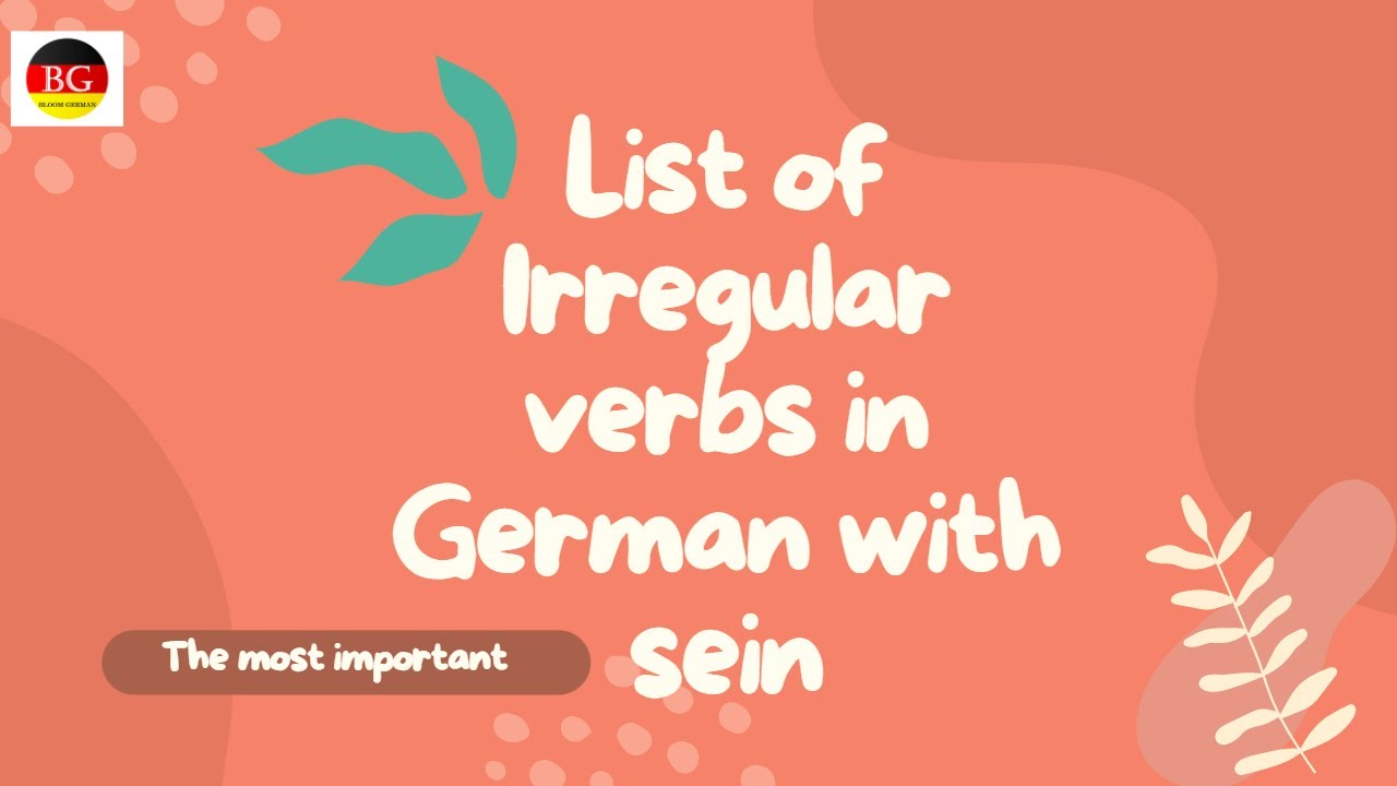 List of  Unregelmäβige Verben mit sein/ Which verbs are irregular  in German