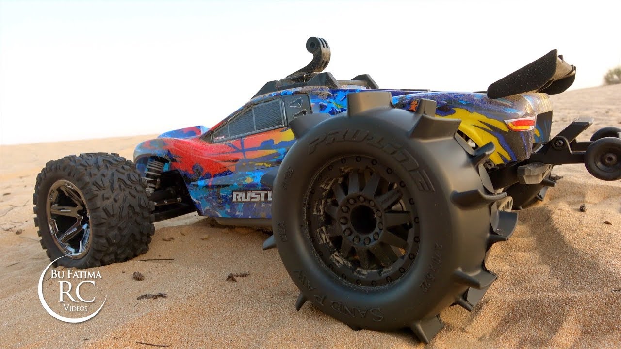 Rustler 4X4 with Paddle Tires | Running with 3S | تراكساس رستلر جراف