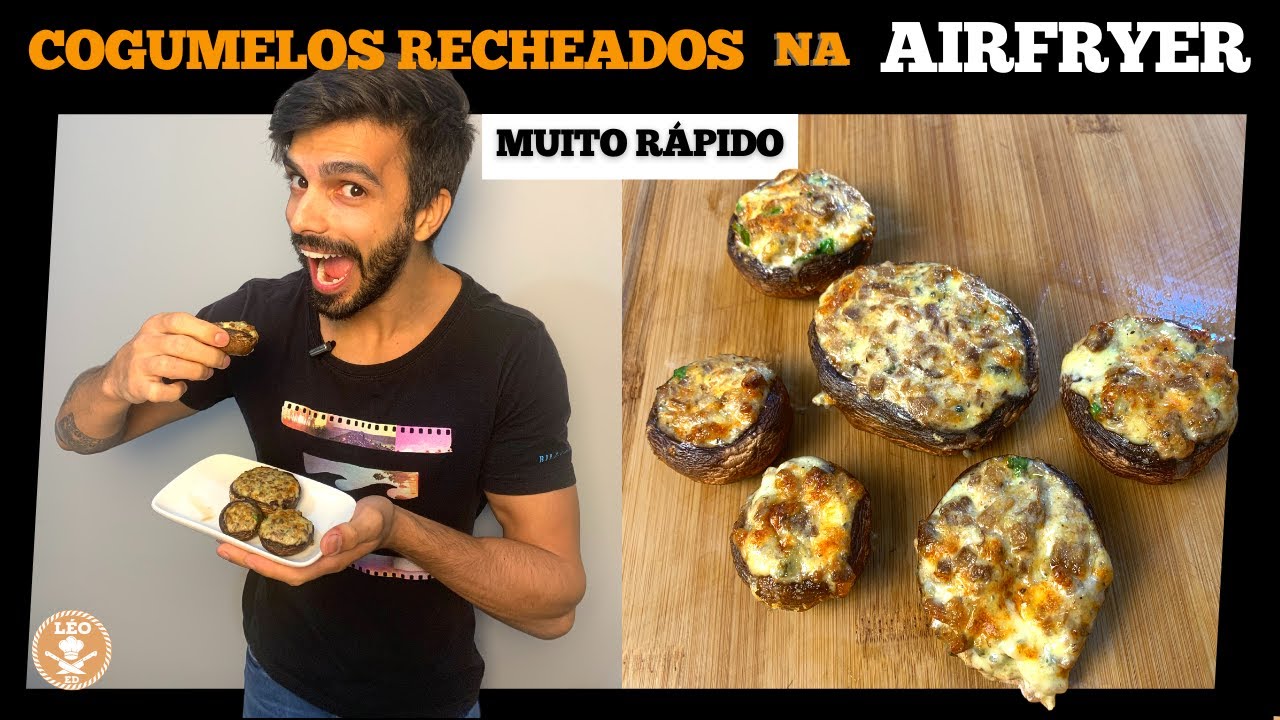 COGUMELO RECHEADO NA AIRFRYER - RECEITA RÁPIDA NA AIR FRYER - RECEITA VEGETARIANA NA AIRFRYER