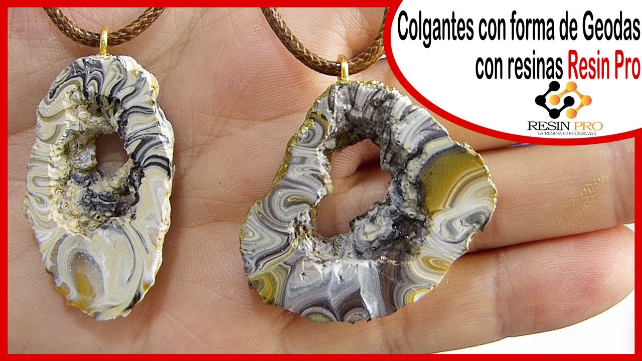 Colgantes con forma de Geodas con resinas Resin Pro