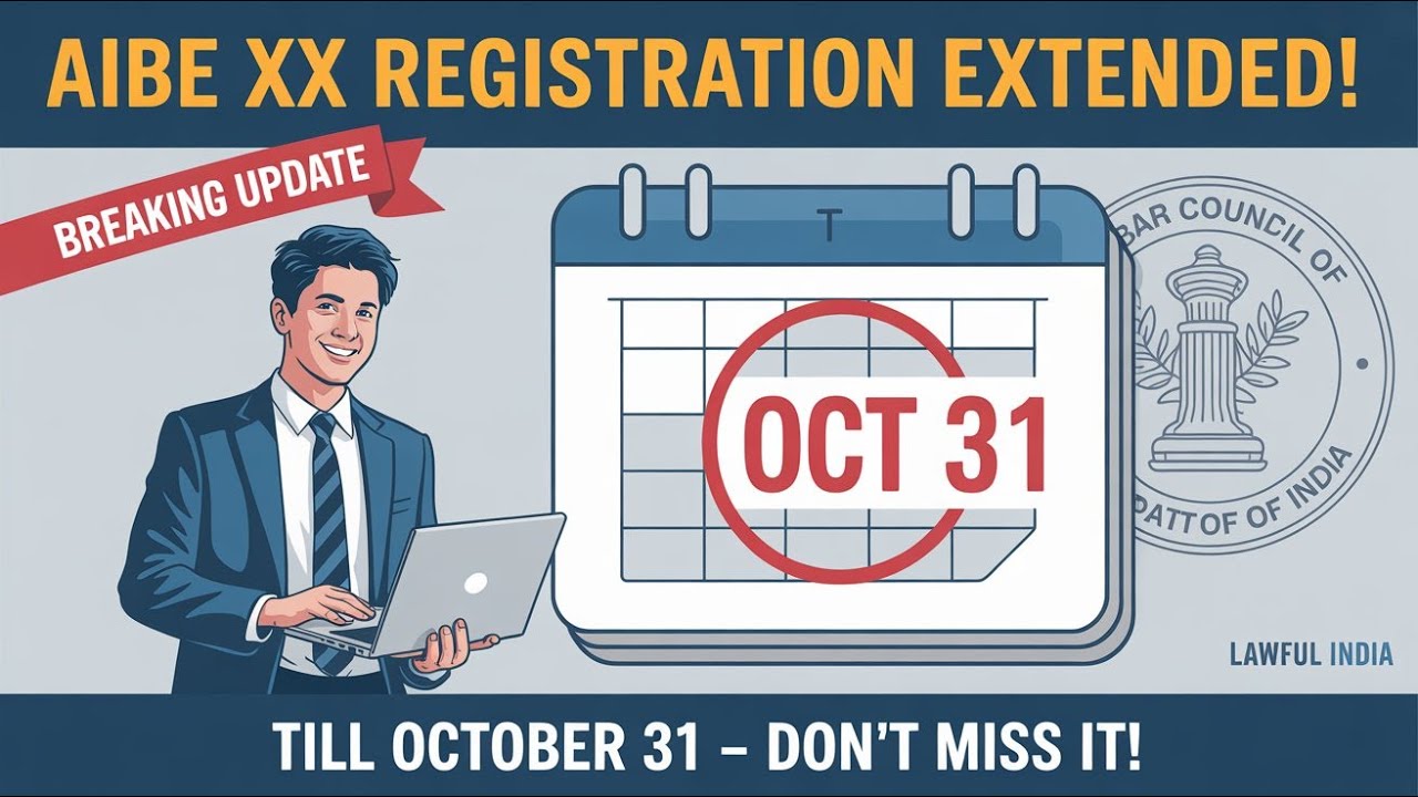 All India Bar Exam XX: Registration Extended Till Oct 31 | AIBE 20 Update  #aibe2025 #lawfulindia