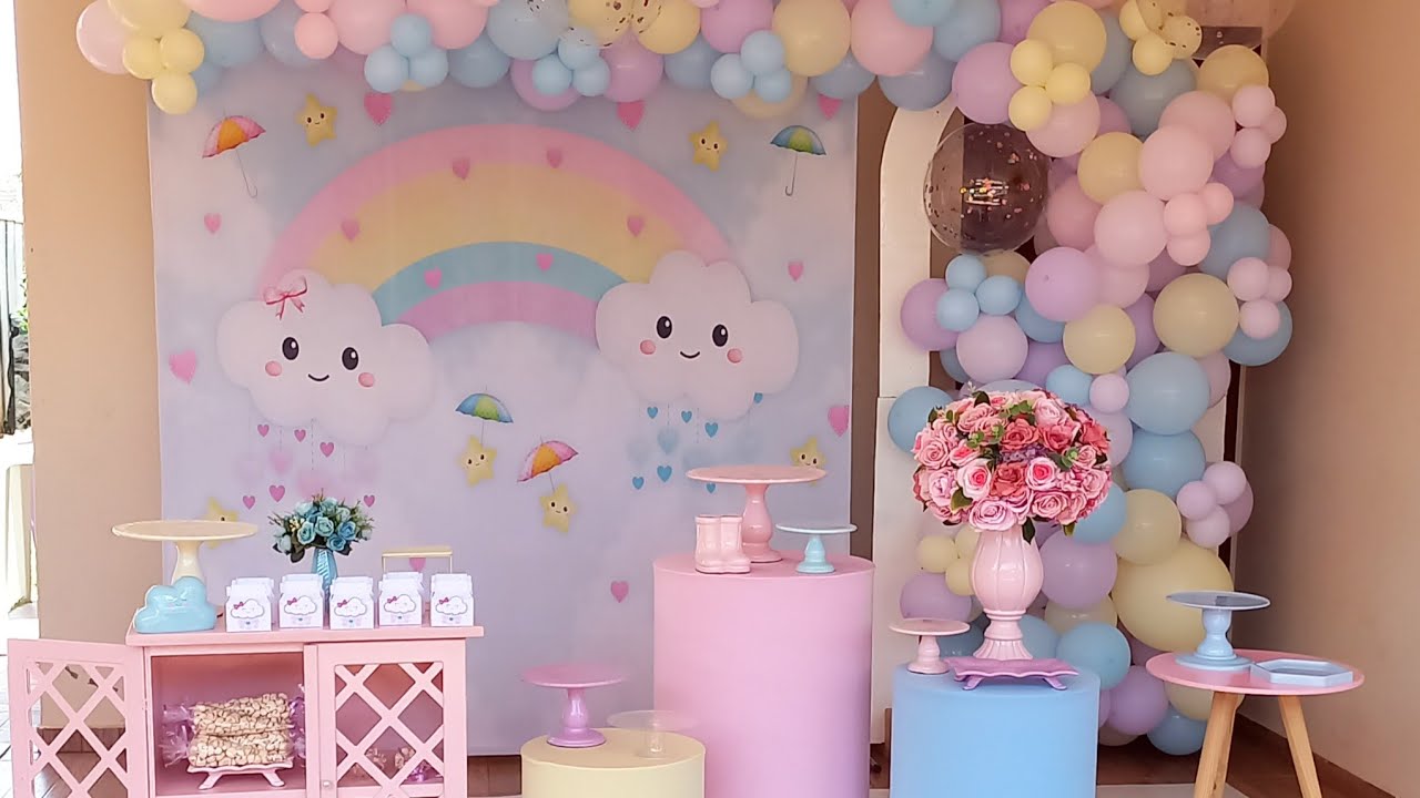 Decoração chuva de amor 1 ano