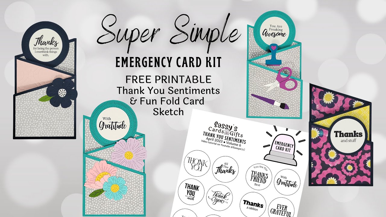 FREE PRINTABLE Emergency Card Kit V6 Thank You Cards & Fun Fold