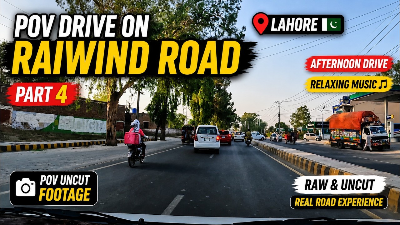 Raiwind Road Drive Series Part 4 🇵🇰 | Lahore Afternoon POV Drive | Music & Road Ambience | 4K