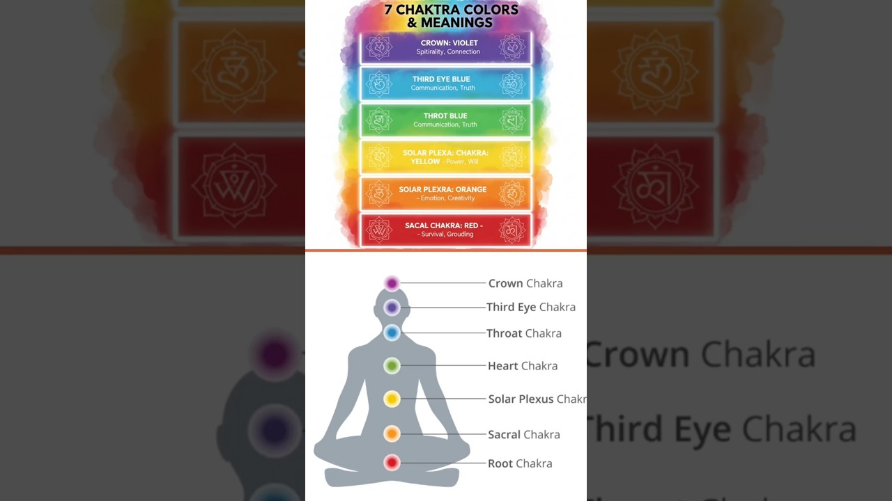 chakra colors and meanings #shorts #colorpsychology #colors #chakras #chakrahealing #psychology