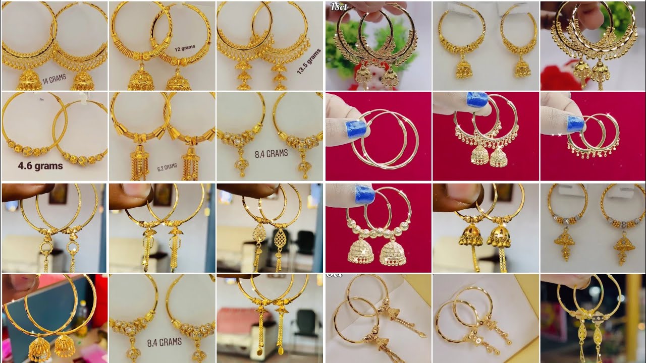 Pulchritudinous Gold Bali design 2025 Gold Hoops Earrings design //Gold jewellery  #vlog#trending