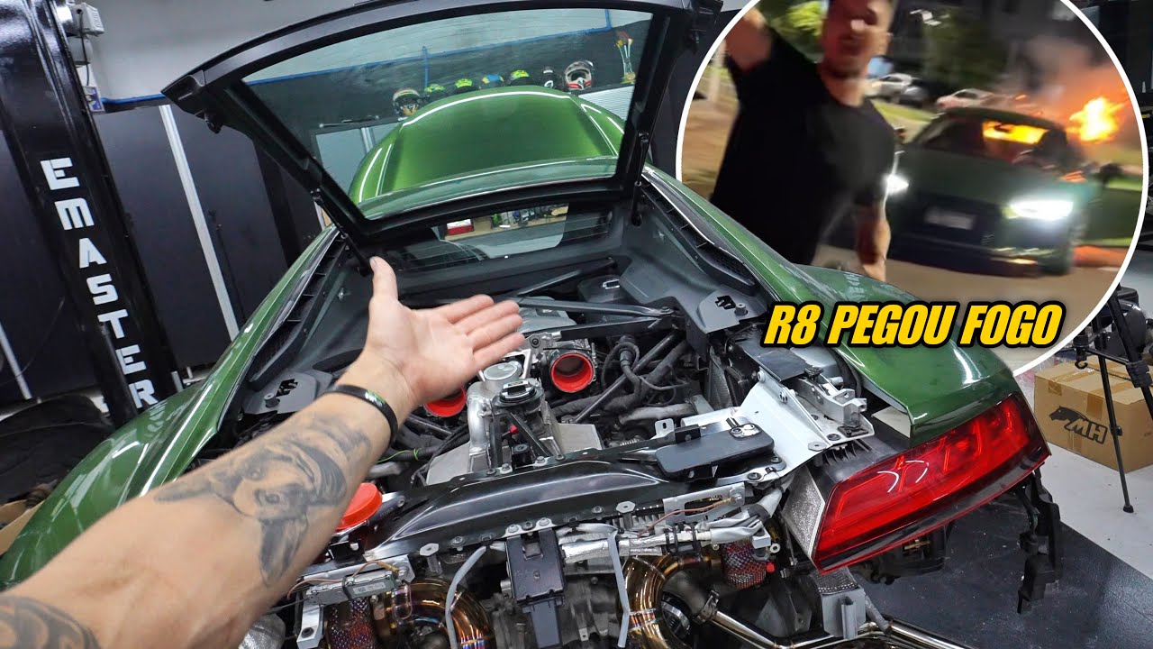O R8 V10 BITURBO PEGOU FOGO🔥😭 + DESENVOLVENDO O PROJETO
