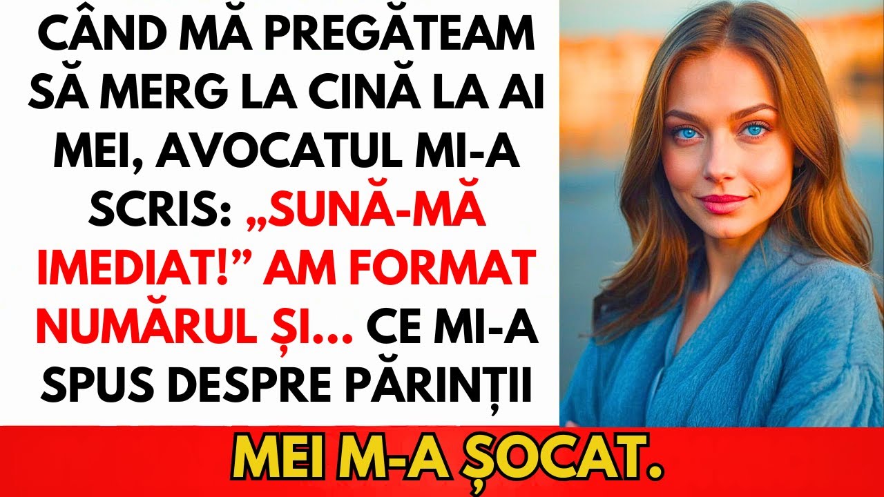 Avocatul Mi-A Scris: „Sună-Mă Acum!” Mi-A Spus Adevărul Cumplit Despre Părinții Mei…