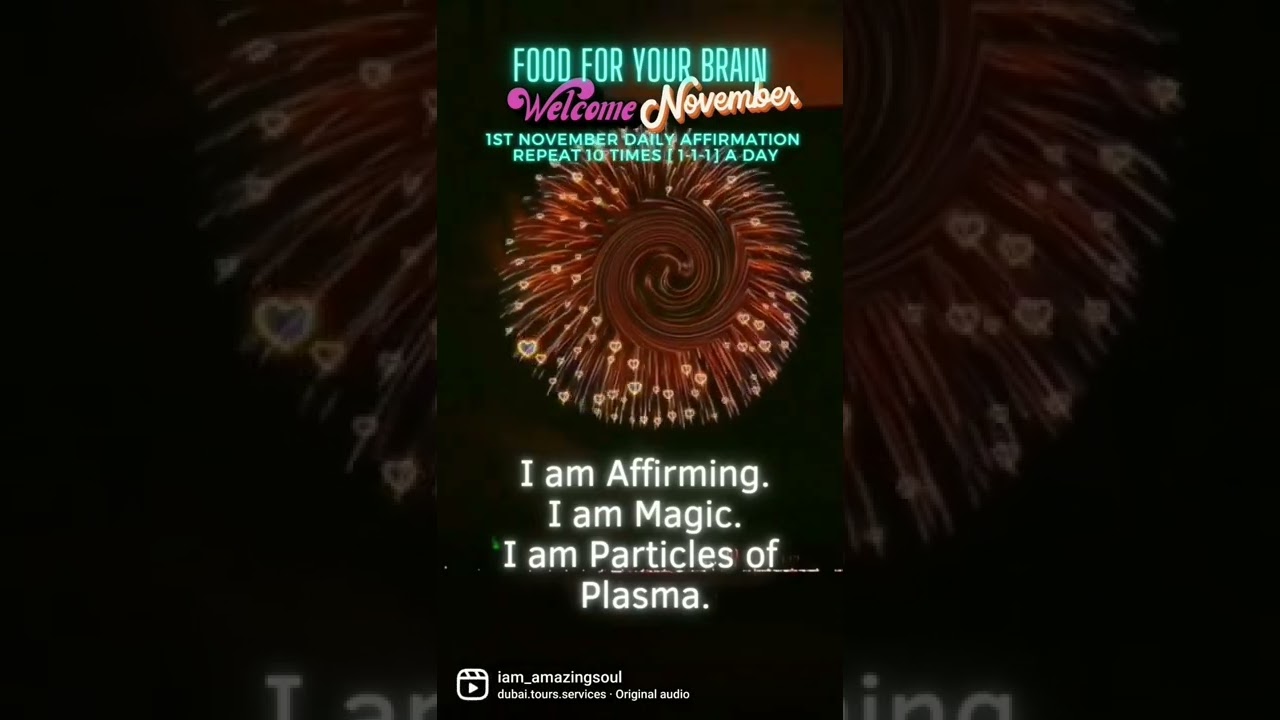 1st November [ Food for Your Brain [ Daily Affirmation 